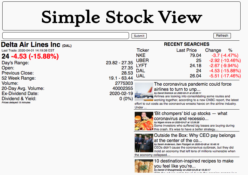 SimpleStock View